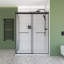 Ensemble de porte de douche rectangulaire sans cadre avec finition en verre cannelé l 48 po x P 36 po x H 76 po Molly-121487394-121487408