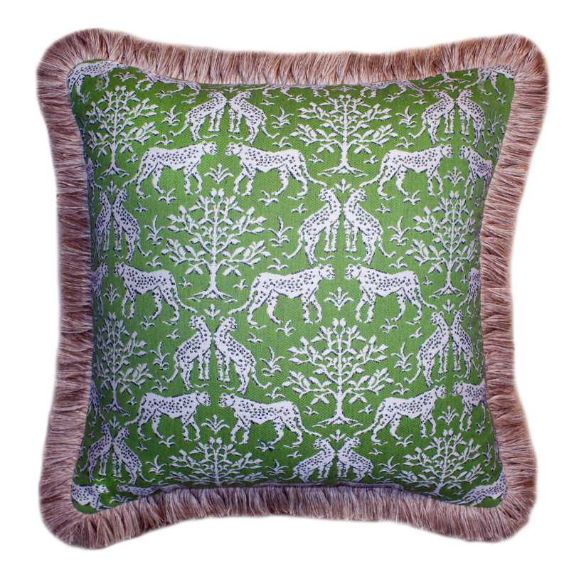 Indoor/Outdoor Pillow Cover & Insert, Kiwi Green/Green/White, Square, 20" H x 20" W