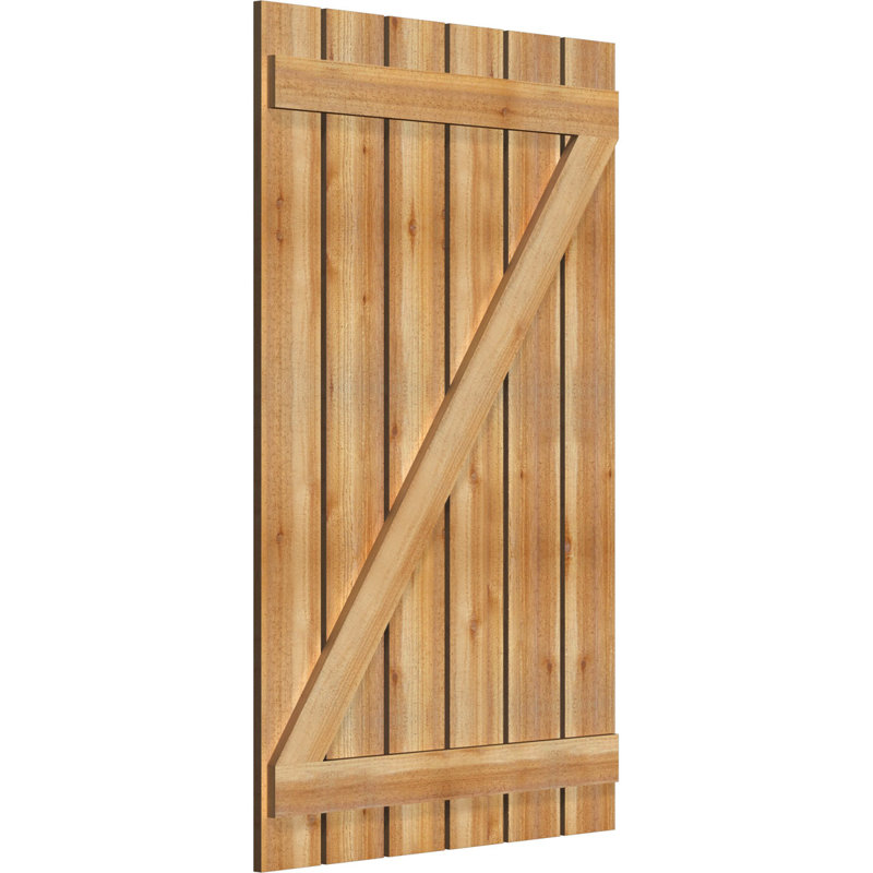 Volets espacés de 5 3/8 po avec barre en Z, cèdre rouge de l'Ouest TimberCraft (par paire), 34 3/4 po, 56 po