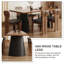 Table de salle à manger en bois massif et frêne massif + bois manufacturé noir et brun-107679465