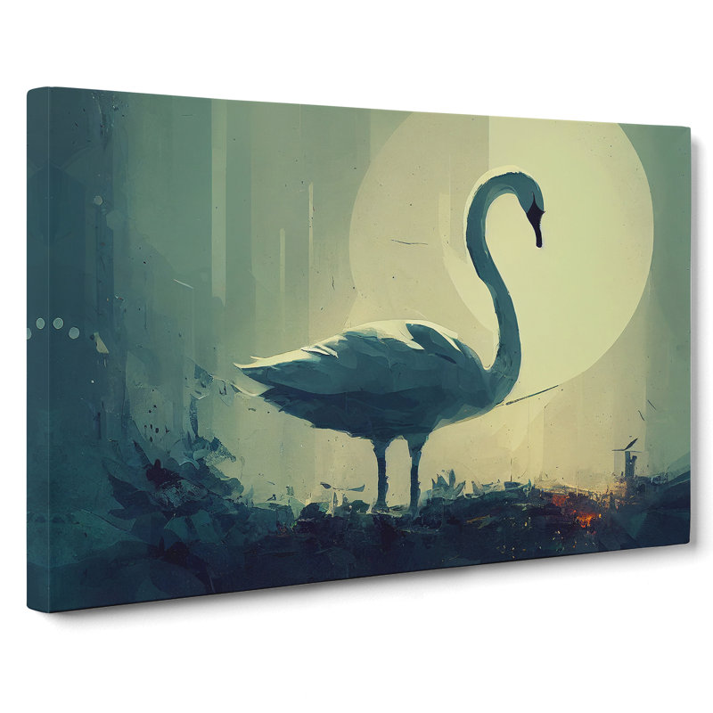 Swan Art Painting Vol.2 - Wrapped Canvas, 50cm H x 76cm W x 3cm D