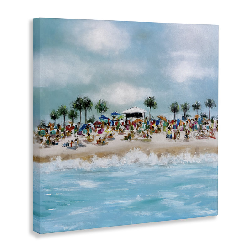 Toile de plage tropicale, design par Emma Bell, H 17 po x l 17 po