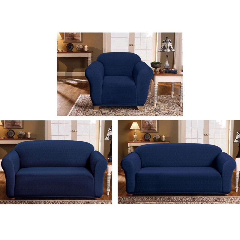 Housse pour fauteuil à coussins carrés / rectangulaires Milan, Mélange de polyester bleu
