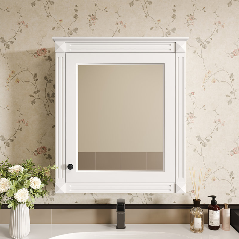 Medicine Cabinet with Mirror, White