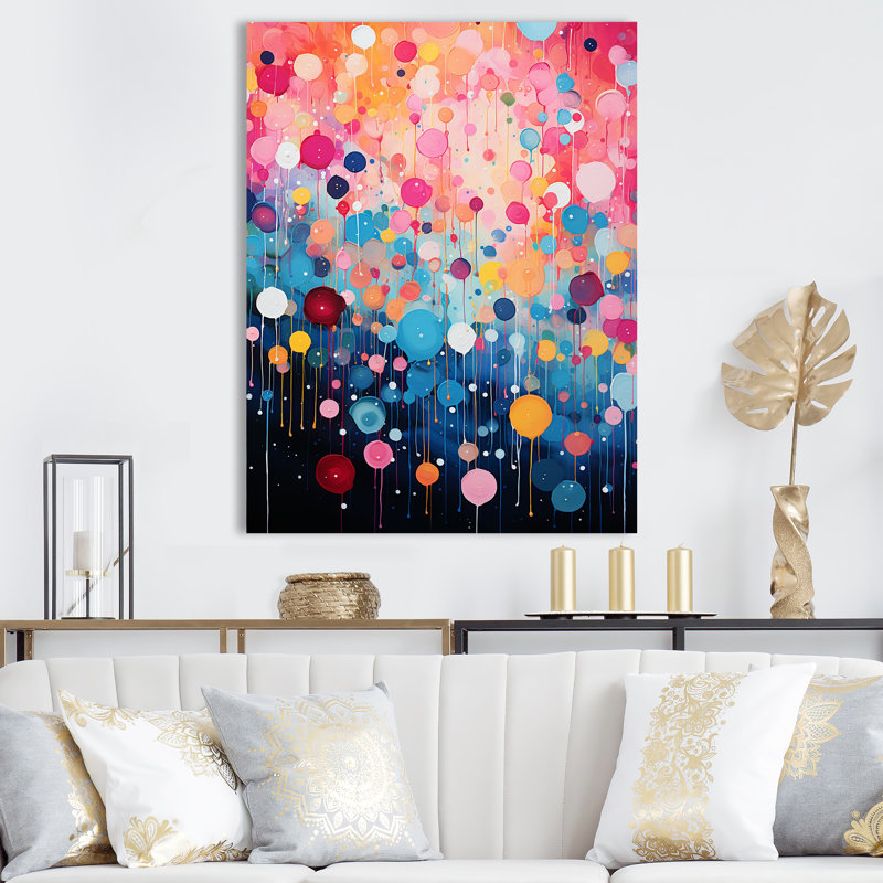 Rose et bleu néon Pop Art I - art mural Pop Art, H 40 po x l 30 po x P 1,5 po, Toile tendue
