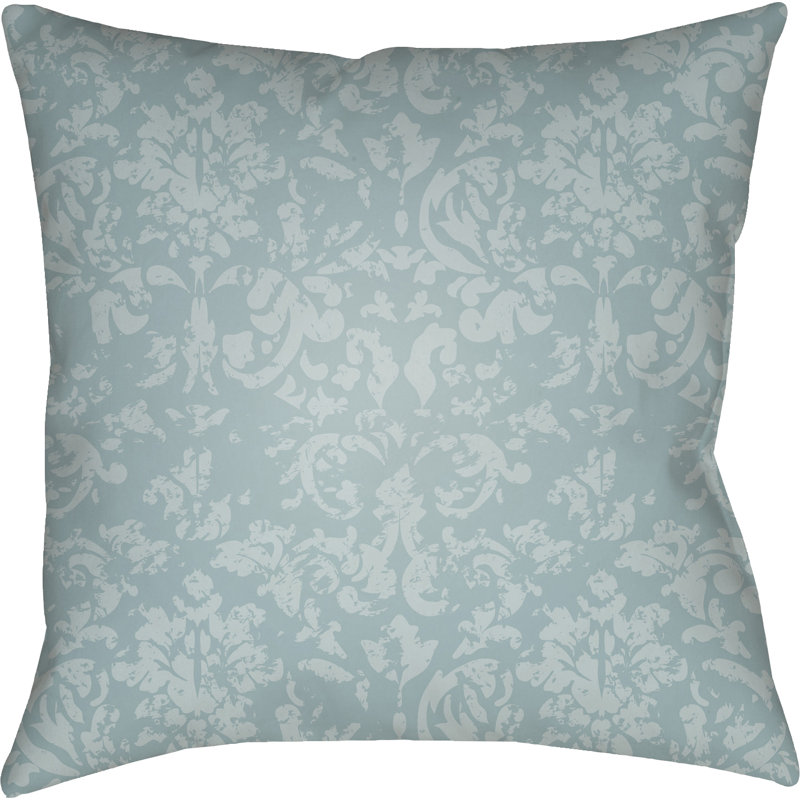Damask Throw Pillow, 20" H x 20" W x 4" D, Light Blue