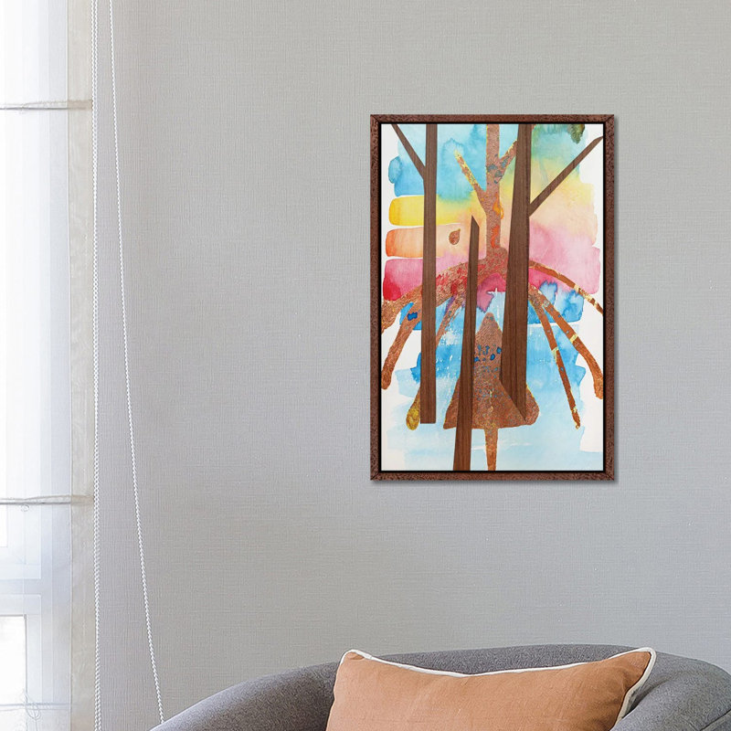 Magical Forest XXXI by Pamela Staker - Painting on Canvas, 66.04 cm H x 45.72 cm W, Classic Brown Wood Framed