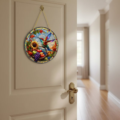 Vibrant Acrylic Hummingbird Suncatcher Window Hanging Gift Wall Art Indoor Outdoor Home Decor