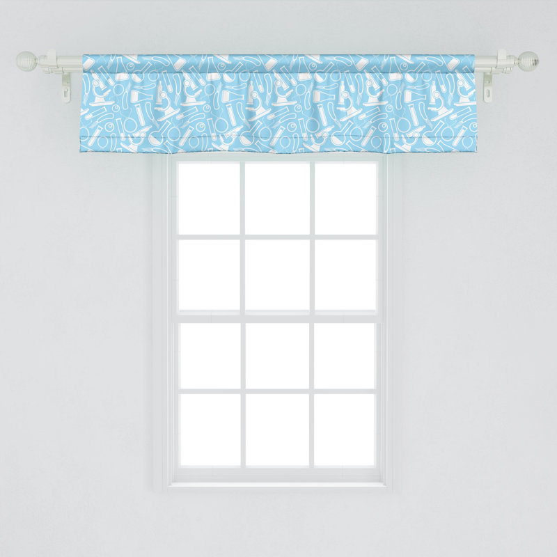 Ensemble de 2 cantonnières Ambesonne Lab bleu pâle et blanc, L 54 po x L 12 po