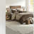 Rustic Lodge Bedding Sets, Faux Suede Polyester Comforter, Cal King With Decorative Pillows