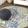 Hagy Modern Floral Textured Weave Navy/Green Indoor/Outdoor Rug