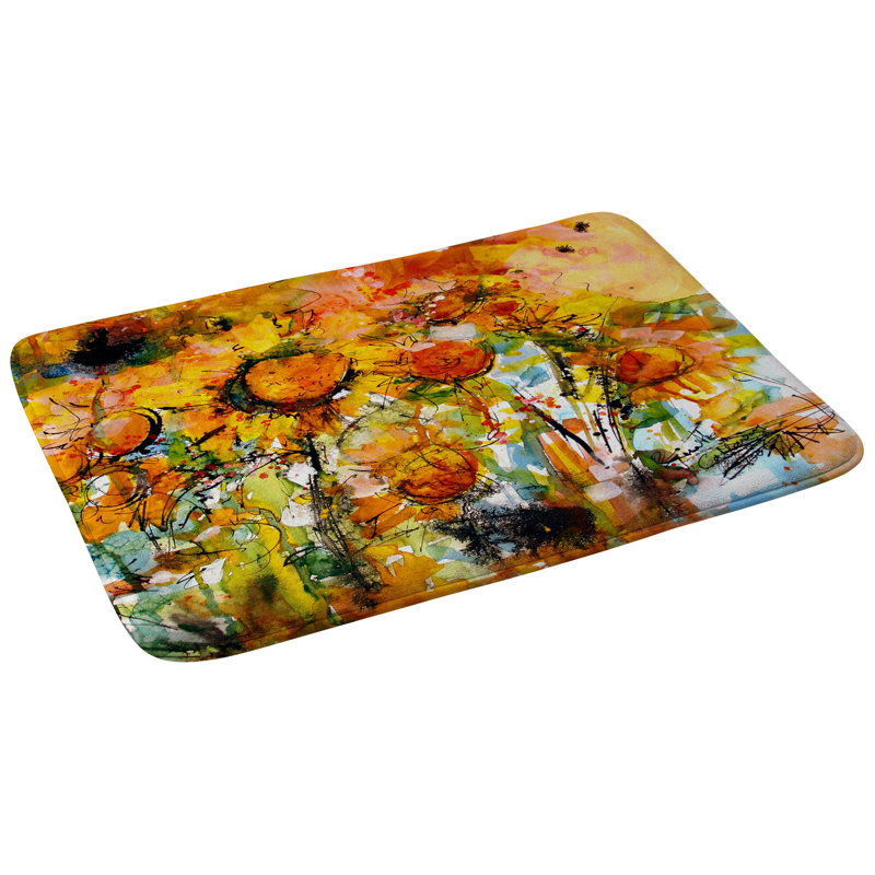 Tapis pour salle de bain abstract fleurs