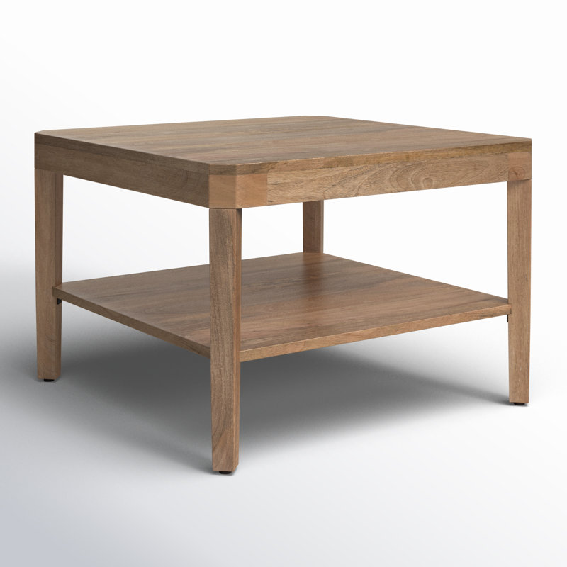 Ardentown Transitional Two-Tiered Square Coffee Table, Natural