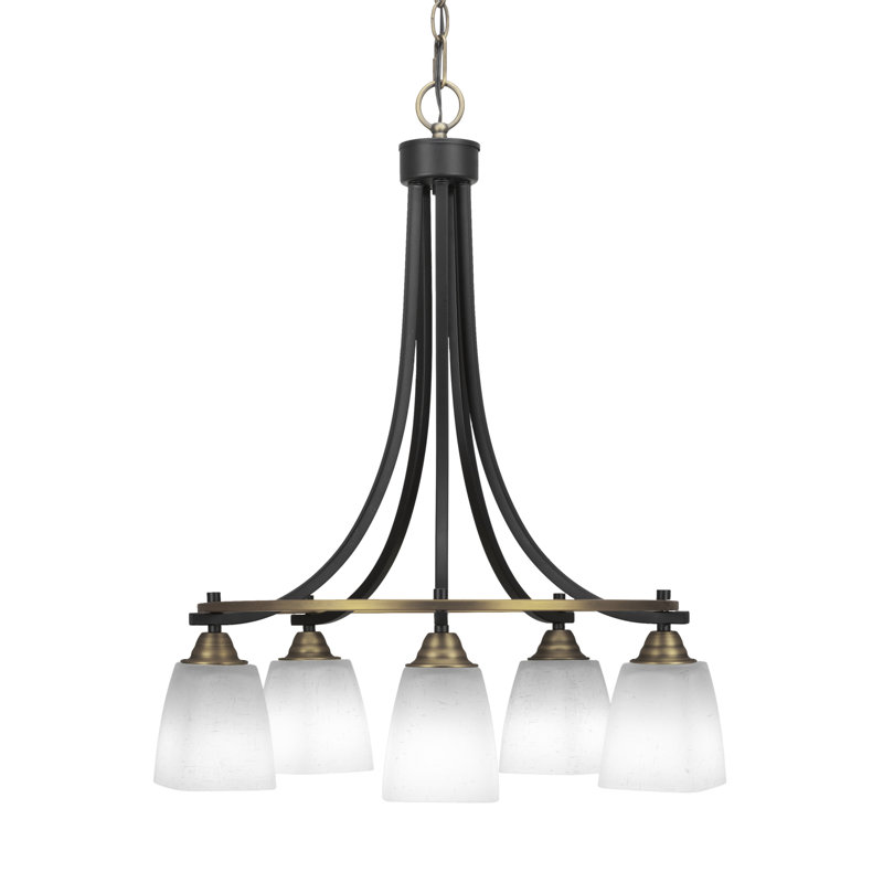 Lustre 5 lumières Michell, Mousseline blanche