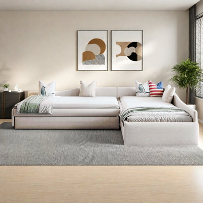 Multifunctional Upholstered Daybed With Trundle And One Drawer by Red Barrel Studio