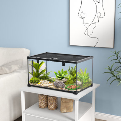 Glass Reptile Terrarium, Jumping Spider Enclosure with Thermometer