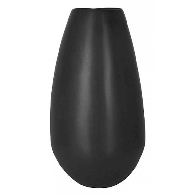 Vase noir volcanique, H 13,5 po x l 9,7 po x P 9,7 po, Noir