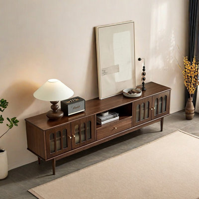 Solid Wood TV Stand Retro Style