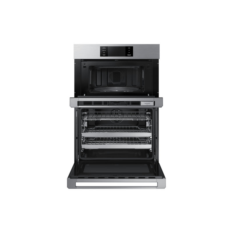 30" Microwave Combination Wall Oven Steam, Contemporary, Silver Stainless