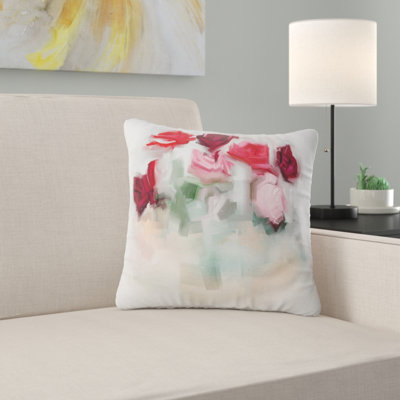Rose aquarelle florale - coussin imprimé floral