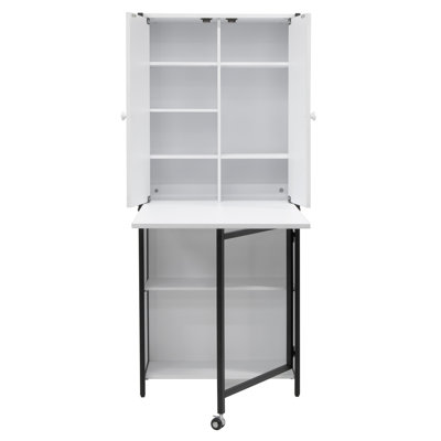 Armoire d'armoire pliante, poste de travail polyvalent avec table Sew Ready