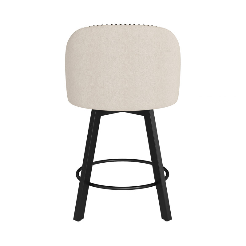 Drish Swivel 25.98" Counter Stool, Linen Fabric