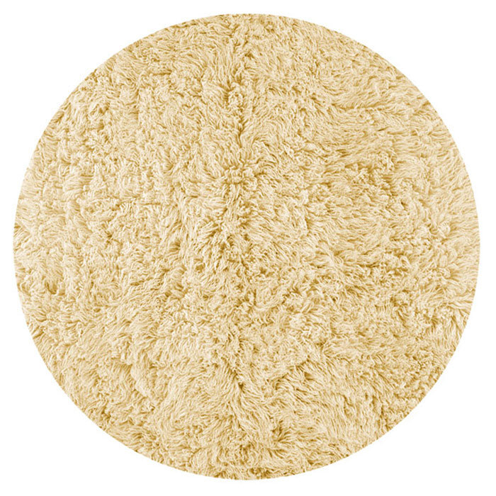 Tapis à poil long en laine Nemya, Rond 5 pi