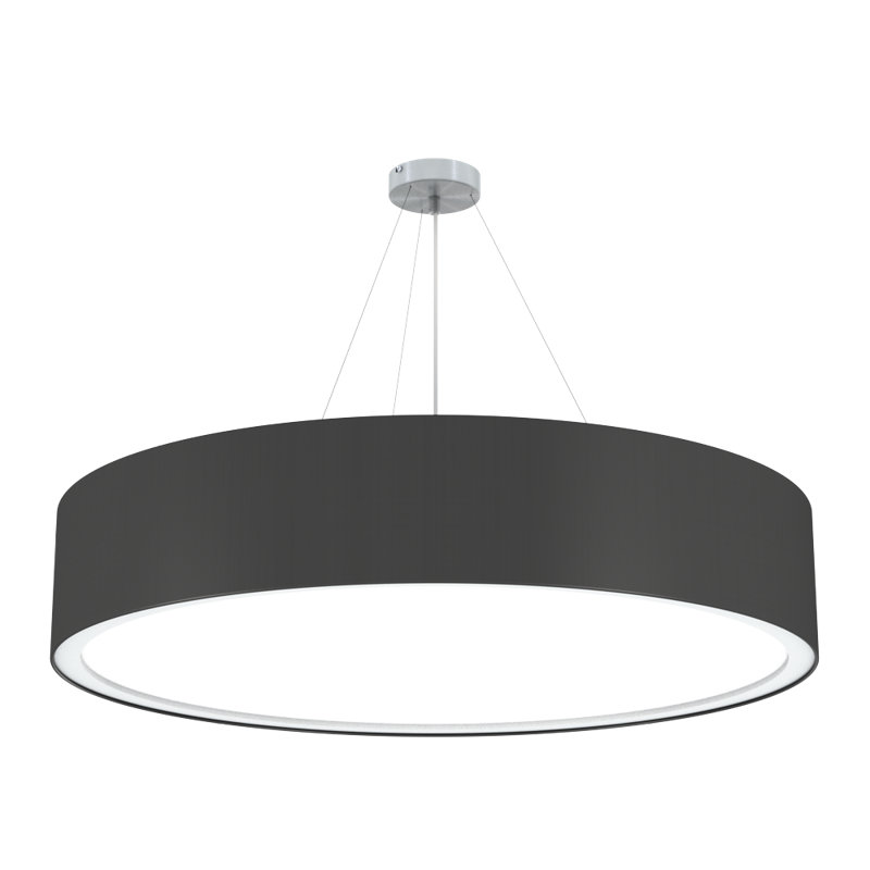 Kenefic 1 - Light LED Drum Pendant, 165cm H x 78cm W x 78cm D, Anthracite