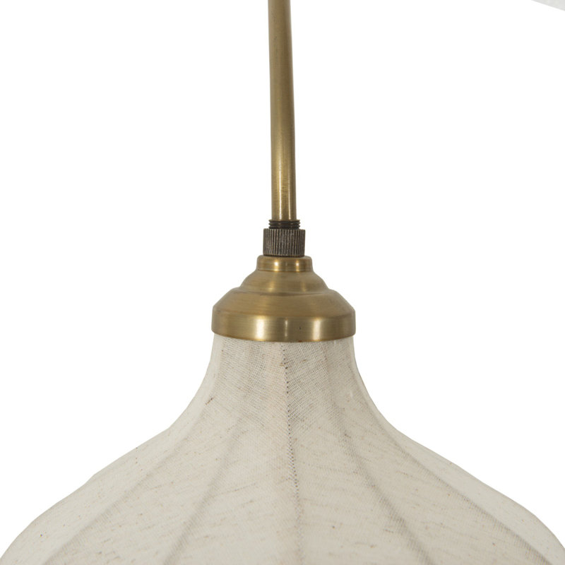 Winslet 1 - Light Armed Sconce, Aged Brass Iron, Beige Linen