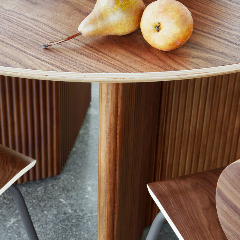 Atwell Round Walnut Wood Dining Table