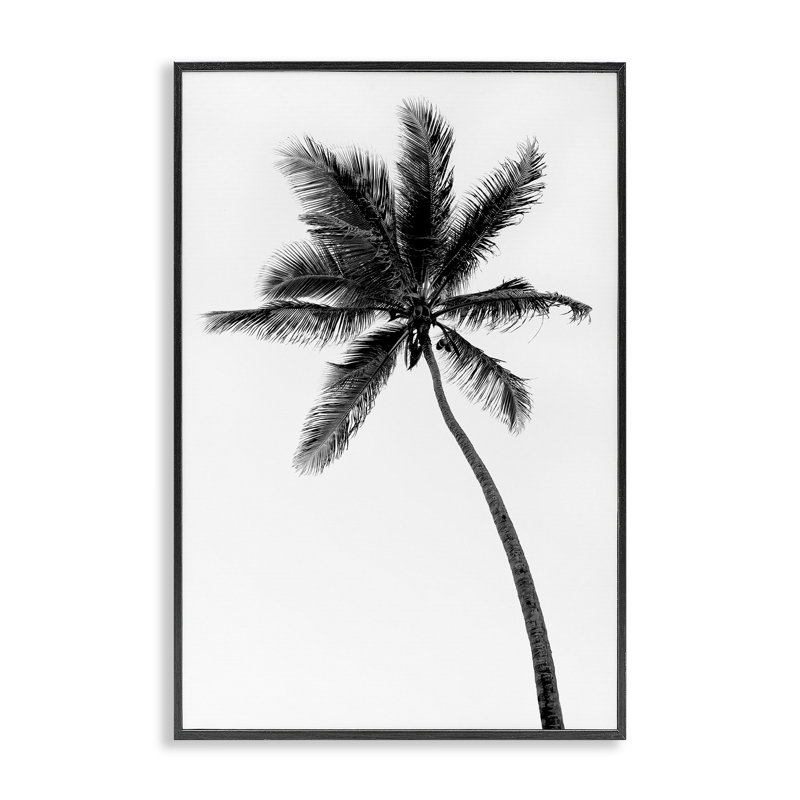 Giclée encadrée de palmier Minimal Island, design par Natalie Carpentieri, H 18 po x l 12 po, Giclée encadrée noir minuit