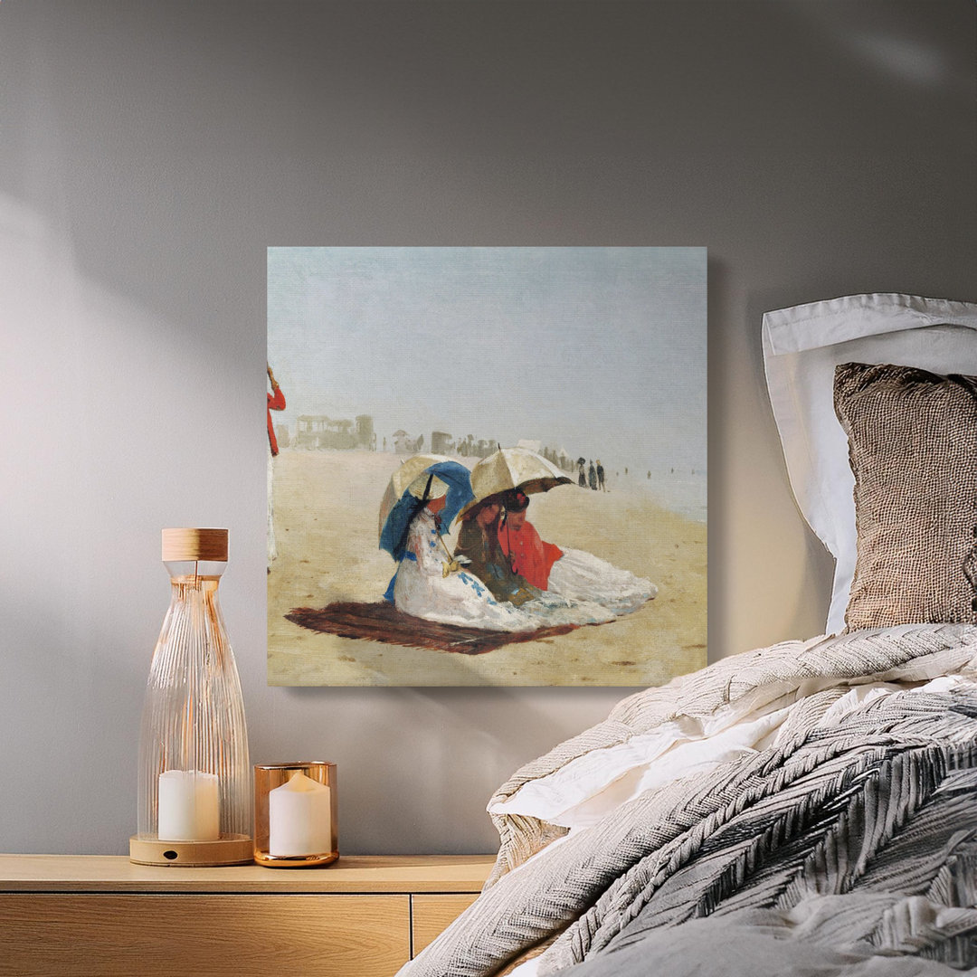 Vintage Impressionist Beach Painting Canvas Wall Art, Classic Coastal Decor, Elegant Fine Art Print, Art Lover Gift