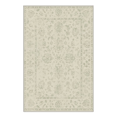 Botanical Modern Machine Washable Floral Indoor Oriental Performance Area Rug With Non-Slip Backing