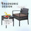 Ensemble de table bistro en rotin pour 2 personnes avec table et coussins-1639745579