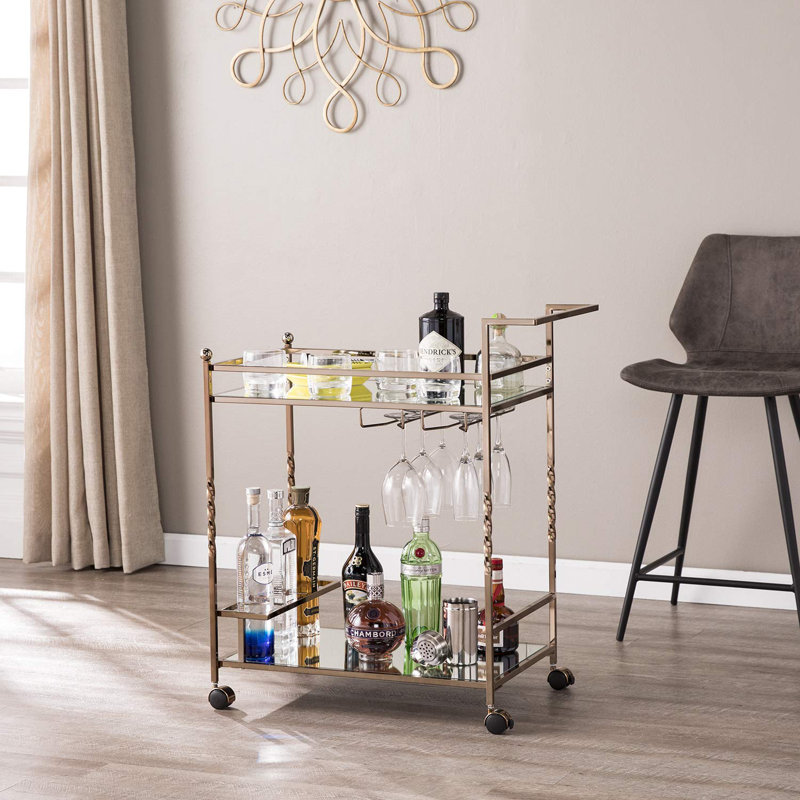 Murdock Metal Bar Cart, Champagne