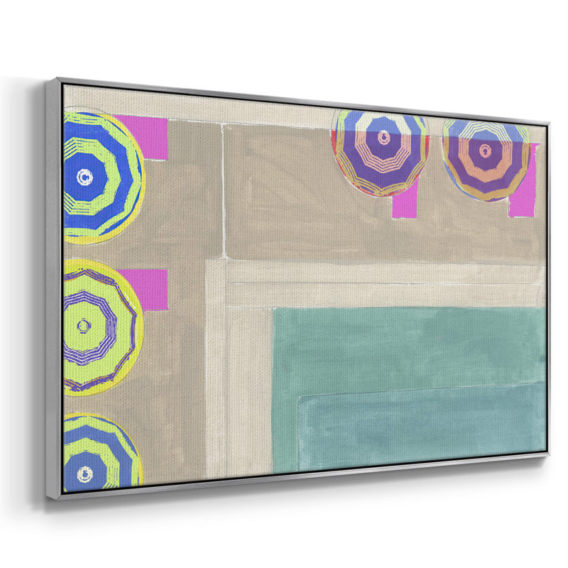By The Pool III, reproduction d'art sur toile, H 25 po x l 37 po x P 2 po, Argent