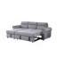 Canapé-lit modulaire réversible en tissu de velours gris 96,5 po Ashton