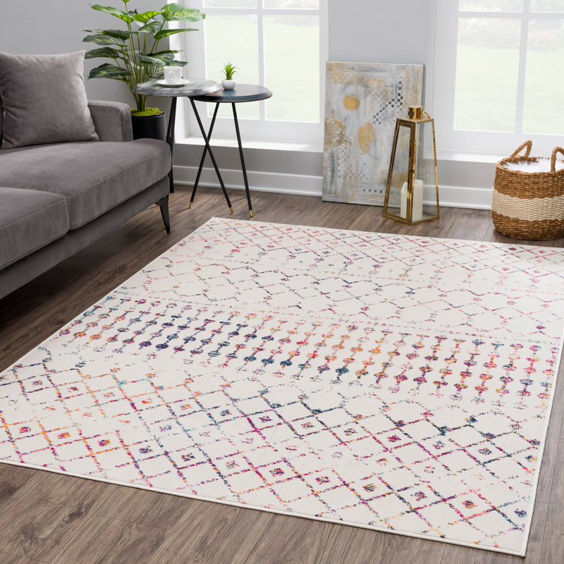Dounia Transitional Performance Beige Area Rug, Rectangle 7'10" x 10'