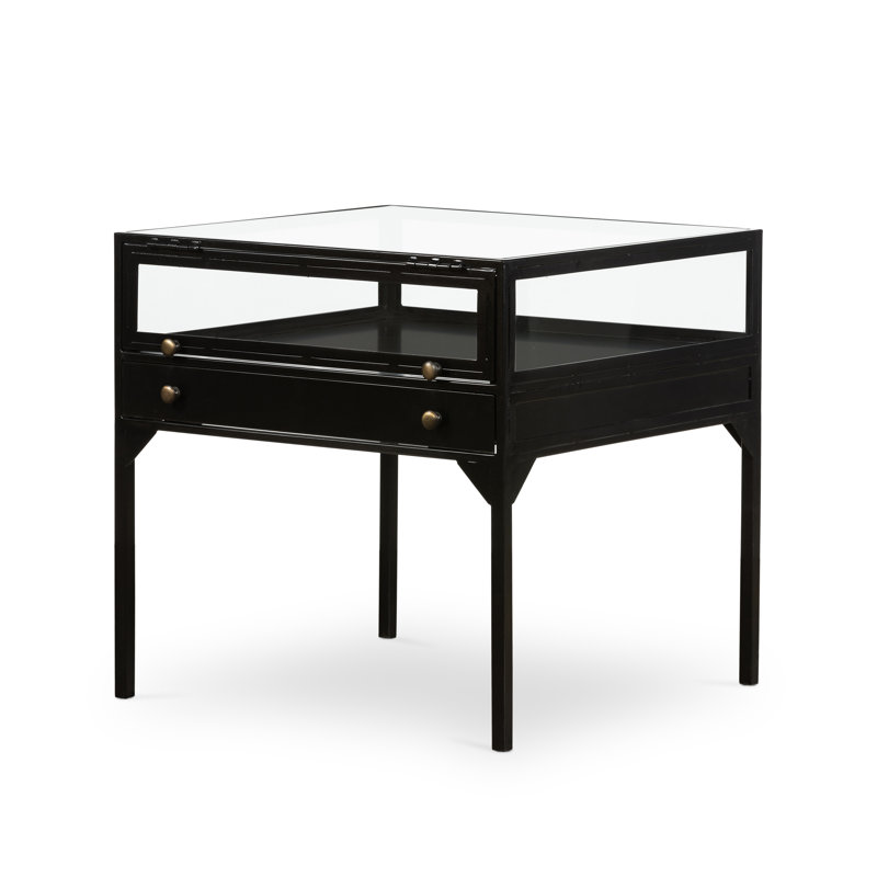 Shadow Box Glass End Table