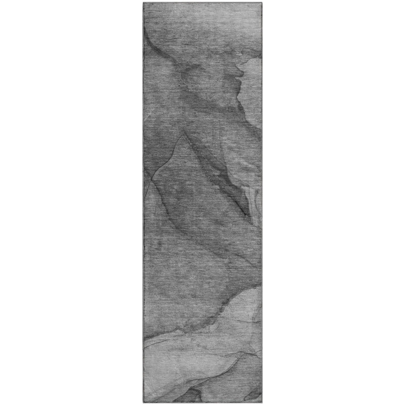Premium Machine Washable Cerrito AMF607 Gray Rug, Runner 2'3" x 7'6"