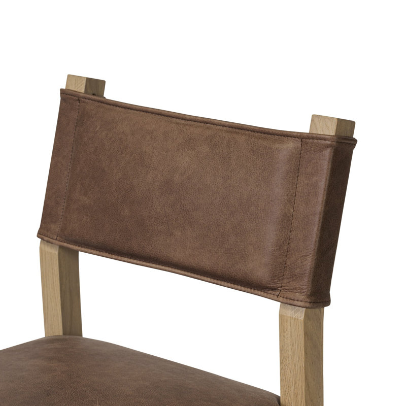 Ferris Stool, Light Oak, Palermo Cigar Genuine Leather, Counter Stool (25.98" Seat Height)