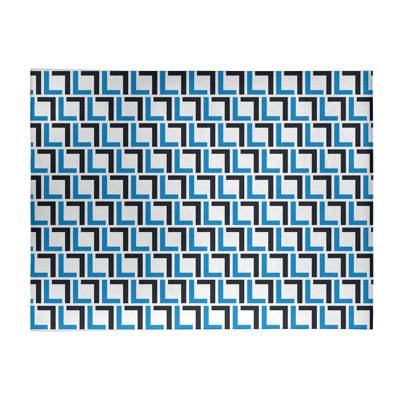 Tapis géométrique bleu / noir / blanc