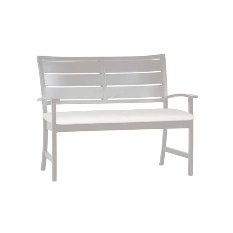 Charleston Aluminum Garden Bench, Oyster, Rollo Lace, No Welt