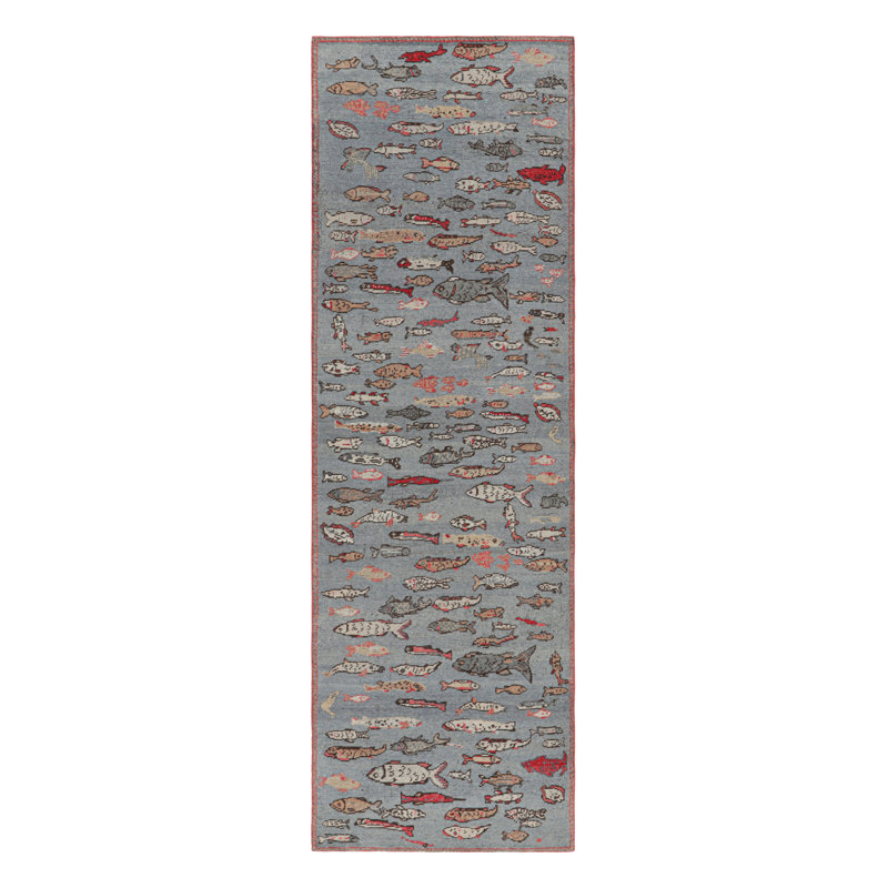 Handmade Kilim Wool Animal Print Area Rug, Rectangle 10' x 14'