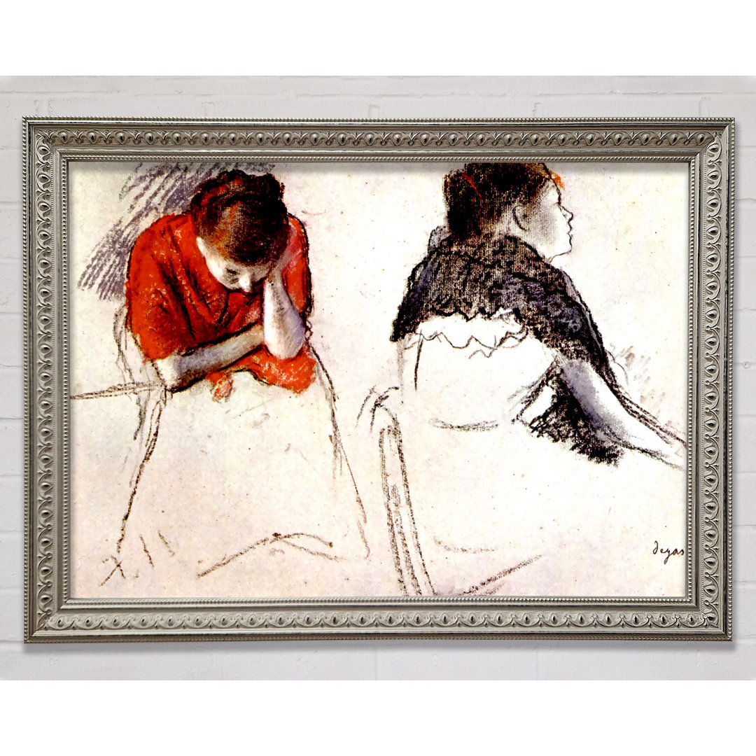 Gerahmtes Leinwandbild Two Women Seated von Degas