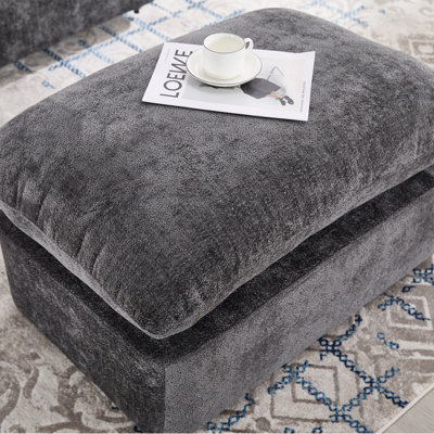 Fauteuil d'appoint pivotant surdimensionné de 46,1 po avec repose-pieds pivotant, siège large de 37,8 po pour les personnes lourdes, fauteuil d'appoint avec 3 coussins de salon, chenille