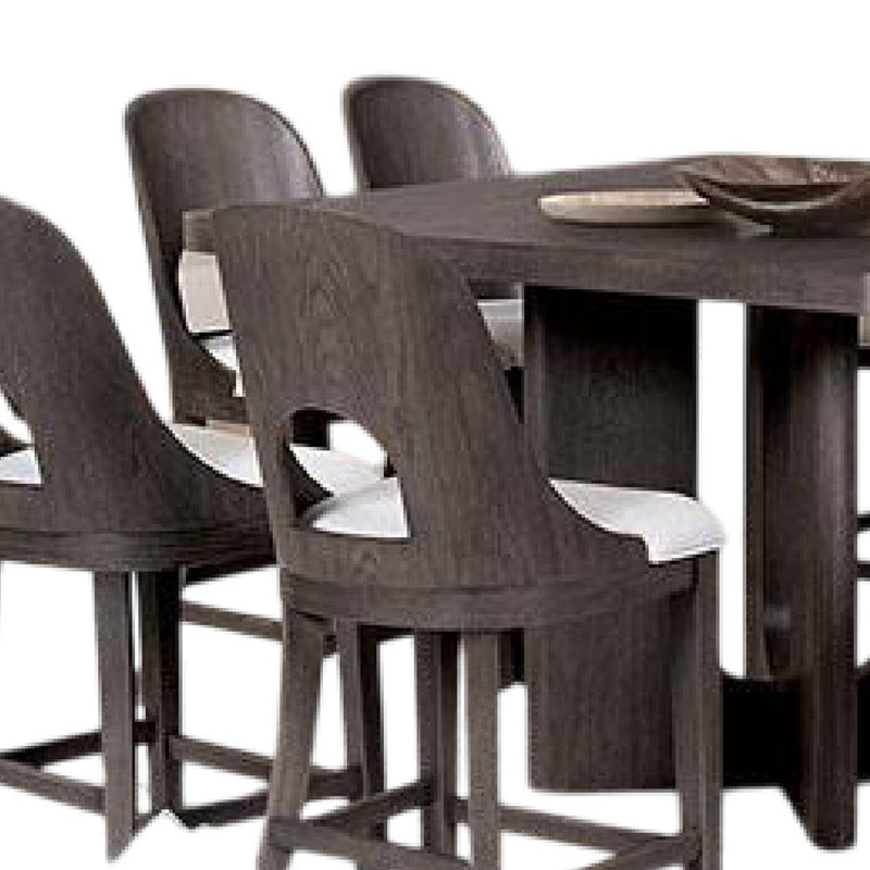Zoko Counter Height Dining Table Set, Polyester, Wood, Ash Grey, 9