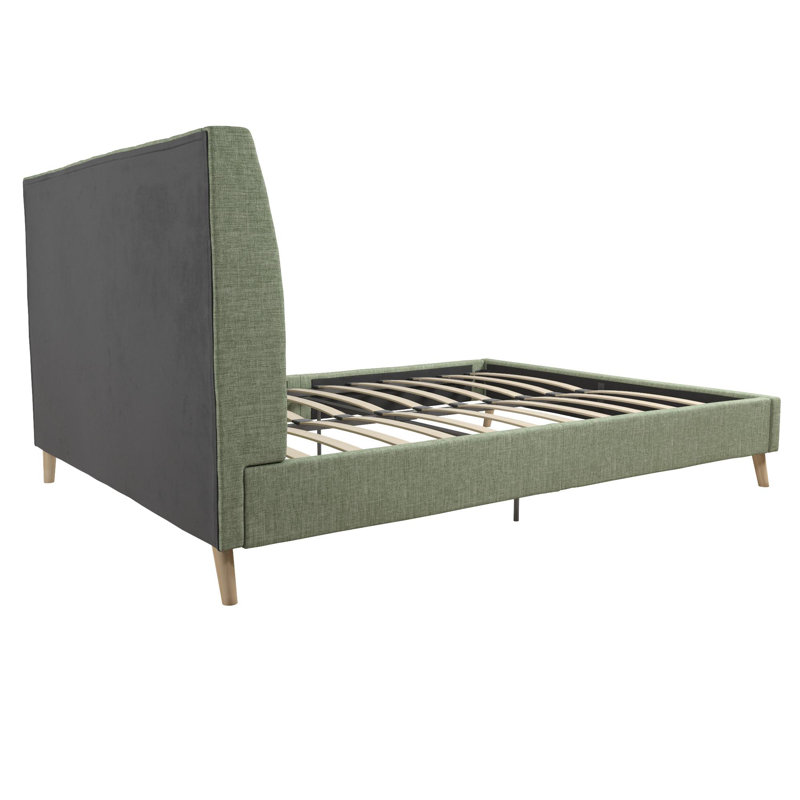 Her Majesty Upholstered Platform Bed, Kingsize (5'), Light Green