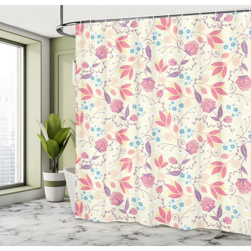 Dakota Fields Pastel Shower Curtain Fresh Spring Field Multicolor