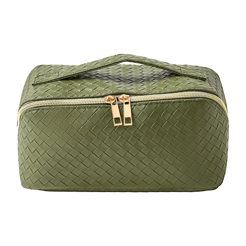 PVC；Polyester；Iron Makeup Organiser, Green